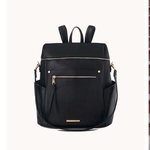 Poppy & Peonies Black Women's Convertible Backpack Tote